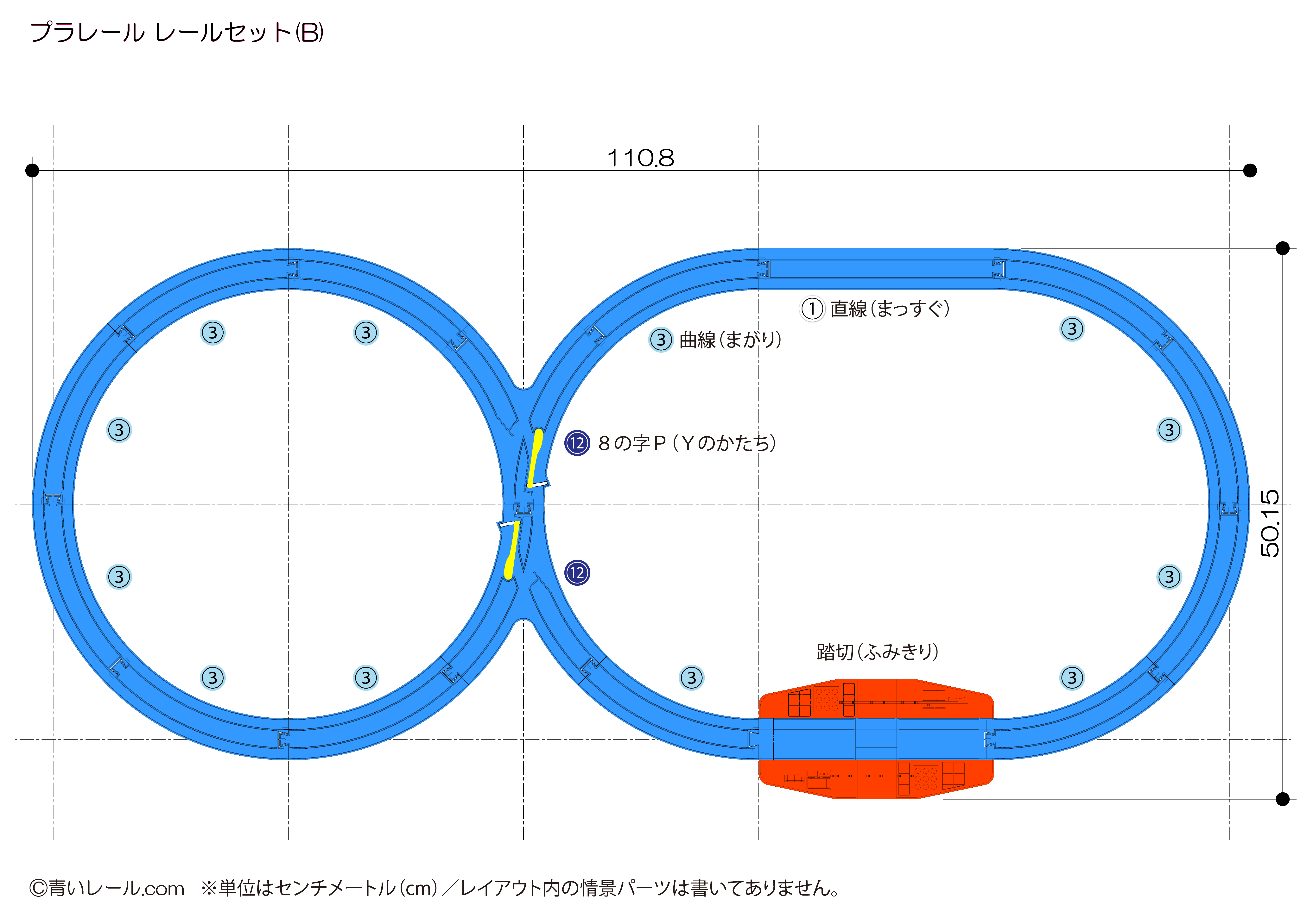 プラレール レールセット(B)－サンプルプラン - 青いレール.com